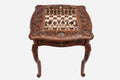 Lion Beech Chess Table with Bronze Pieces