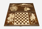 Armenian Backgammon Set - Ararat II - handmade wooden backgammon board