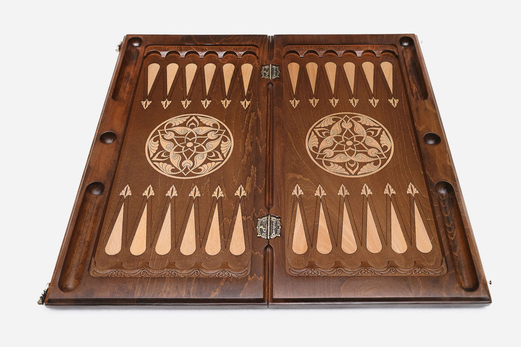 Backgammon Set Horses II - handmade wooden backgammon board
