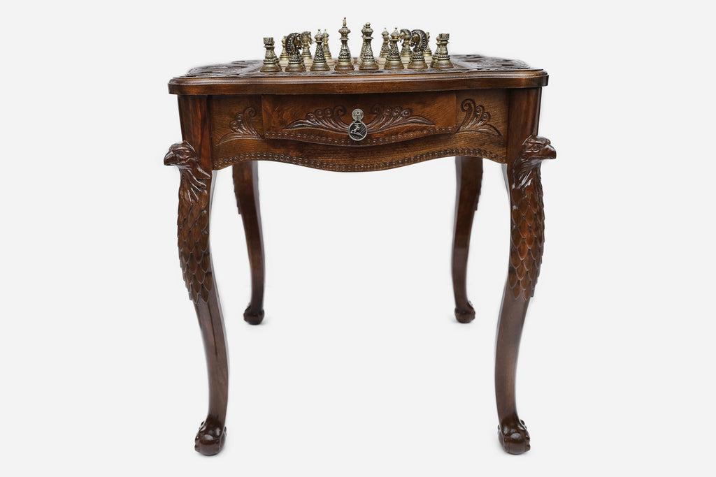 Eagle chess table, side profile