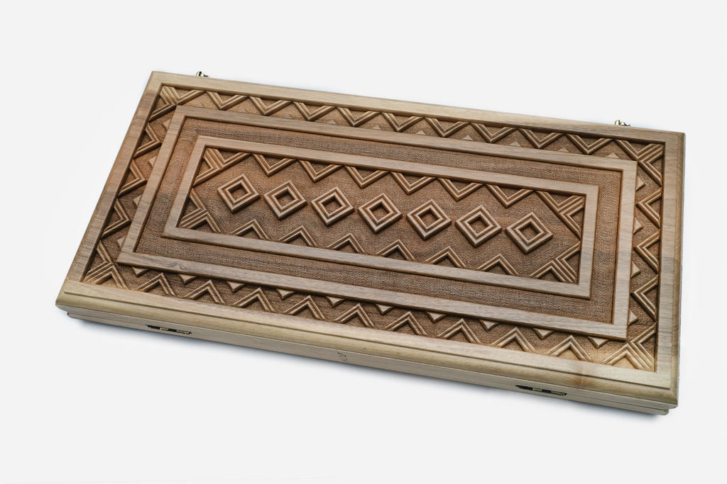 Backgammon Set Khent - handmade wooden backgammon board