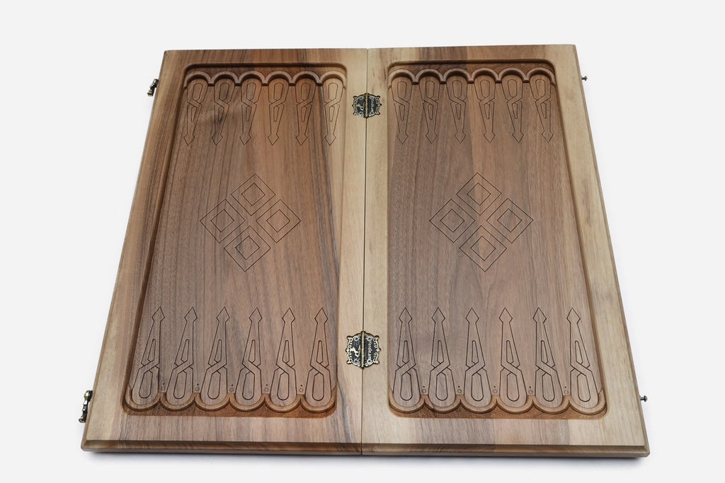 Backgammon Set Khent - handmade wooden backgammon board