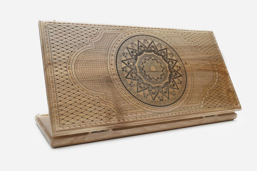 Armenian Backgammon Set - Ornaments XIII - handmade wooden backgammon board