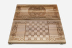 Armenian Backgammon Set - Ornaments XII - handmade wooden backgammon board