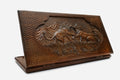 Backgammon Set Fighting Lions - handmade wooden backgammon board