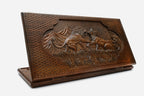 Backgammon Set Fighting Lions - handmade wooden backgammon board