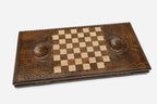 Backgammon Set Hunting Eagle - handmade wooden backgammon board