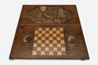 Backgammon Set Wolf III - handmade wooden backgammon board