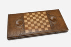 Backgammon Set Horses - handmade wooden backgammon board