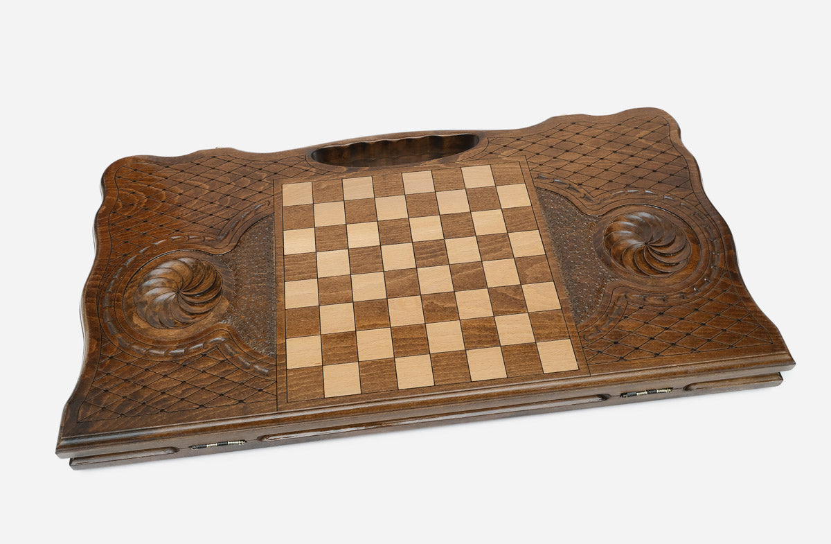 Armenian Backgammon Set - Ararat - handmade wooden backgammon board