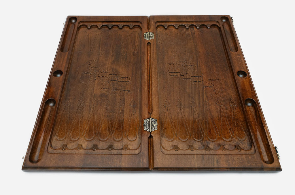 Armenian Backgammon Set - Church of the Holy Saviour - handmade wooden backgammon board