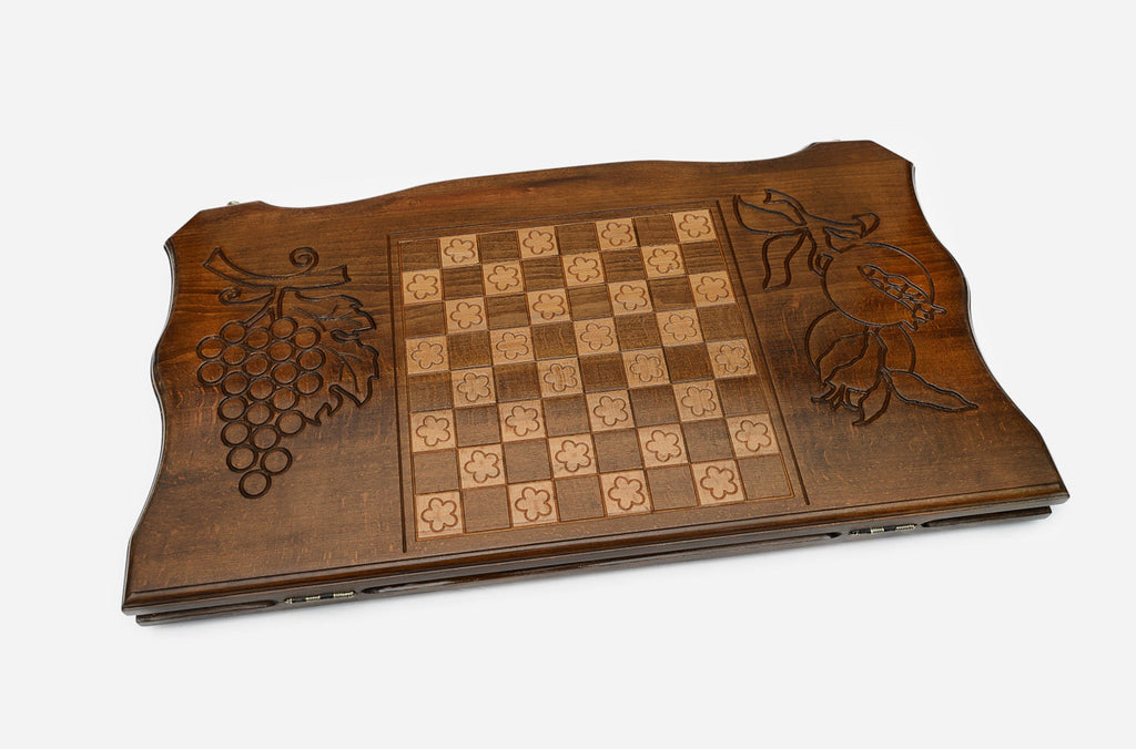 Armenian Backgammon Set - handmade wooden backgammon board