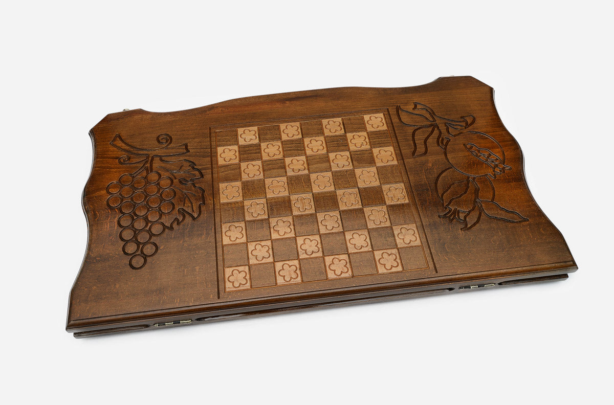 Armenian Backgammon Set - handmade wooden backgammon board