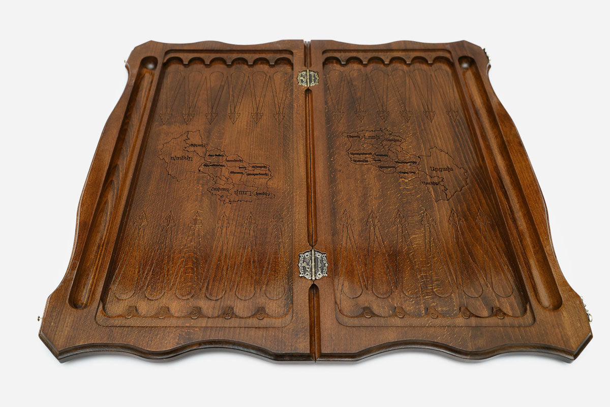 Armenian Backgammon Set - handmade wooden backgammon board