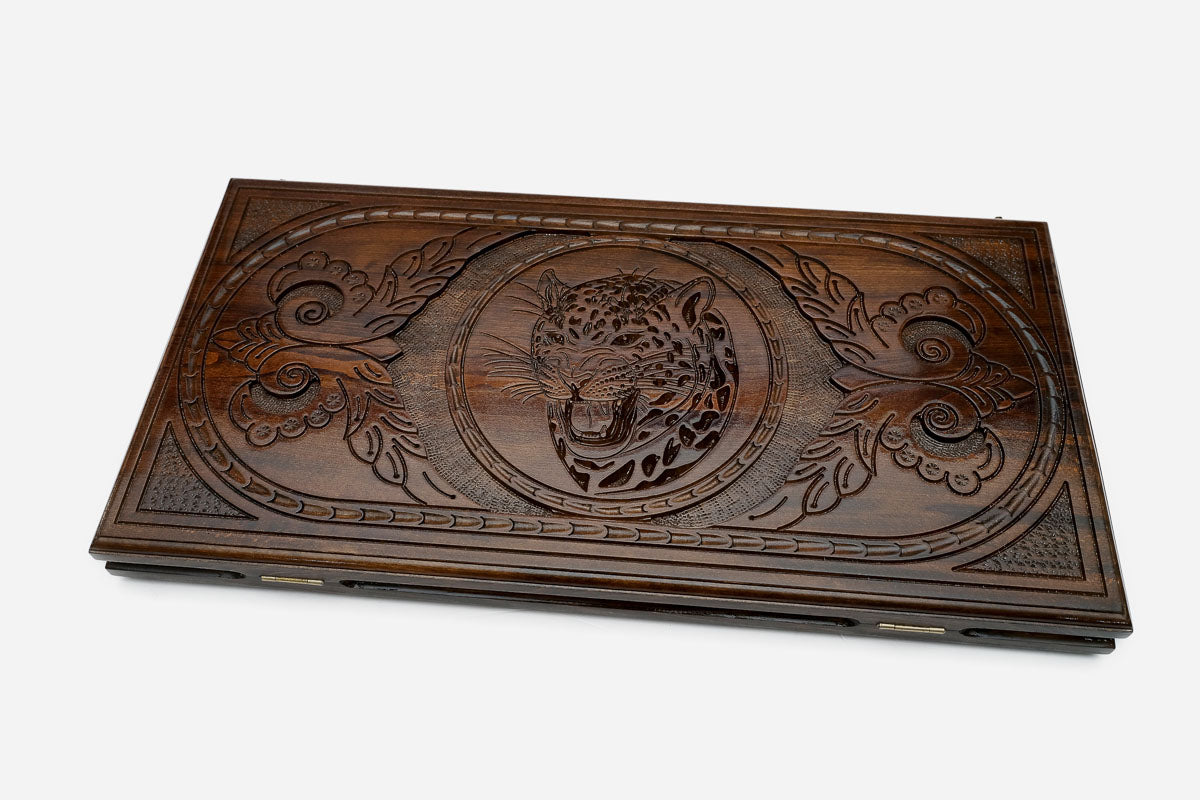 Backgammon Set Lynx - handmade wooden backgammon board