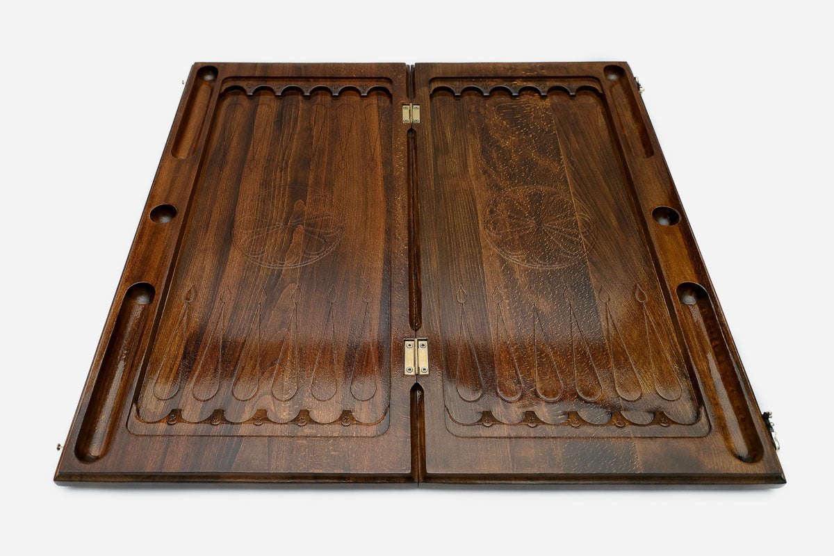 Backgammon Set Lynx - handmade wooden backgammon board