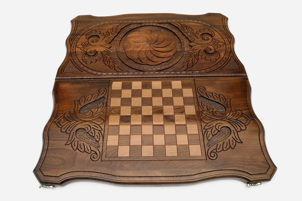 Backgammon Set Eternity - handmade wooden backgammon board