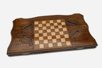 Backgammon Set Wolf II - handmade wooden backgammon board
