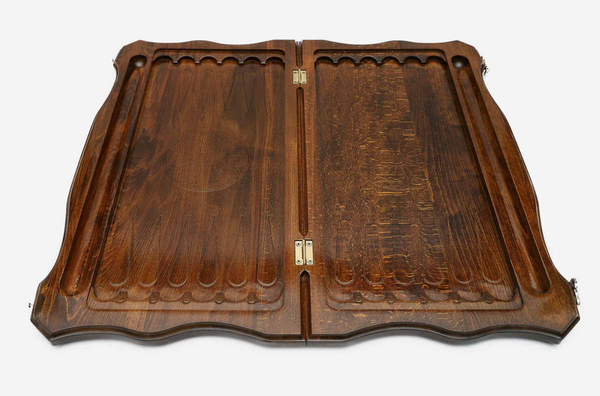 Backgammon Set Wolf II - handmade wooden backgammon board