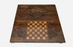 Backgammon Set Lion IV - handmade wooden backgammon board