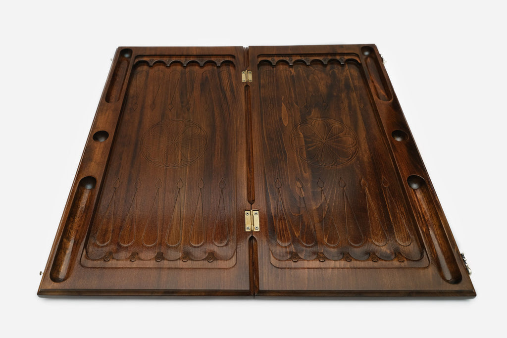 Backgammon Set Bear II - handmade wooden backgammon board