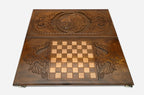 Backgammon Set Lion III - handmade wooden backgammon board