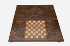 Backgammon Set Snowflake - handmade wooden backgammon board