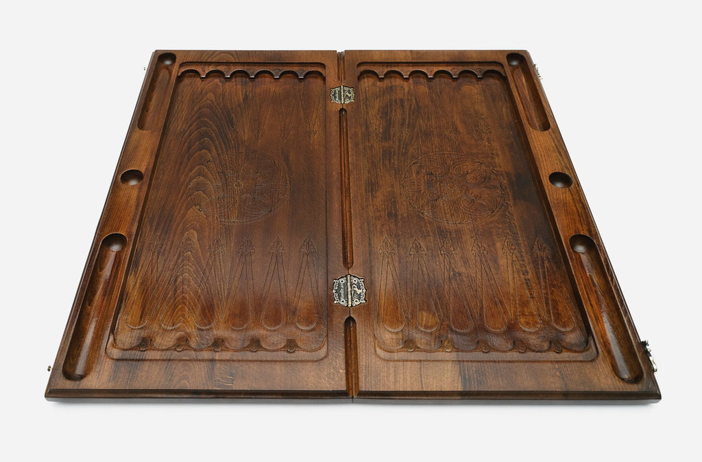 Armenian Backgammon Set - Ornaments XI - handmade wooden backgammon board