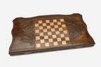 Backgammon Set Lion - handmade wooden backgammon board