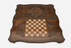 Backgammon Set Lion - handmade wooden backgammon board
