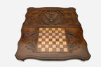 Backgammon Set Eagle Octagon - handmade wooden backgammon board