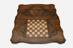 Armenian Backgammon Set - Ornaments X - handmade wooden backgammon board