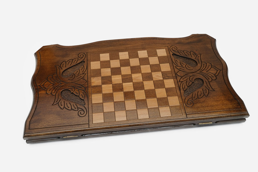 Backgammon Set Bear - handmade wooden backgammon board