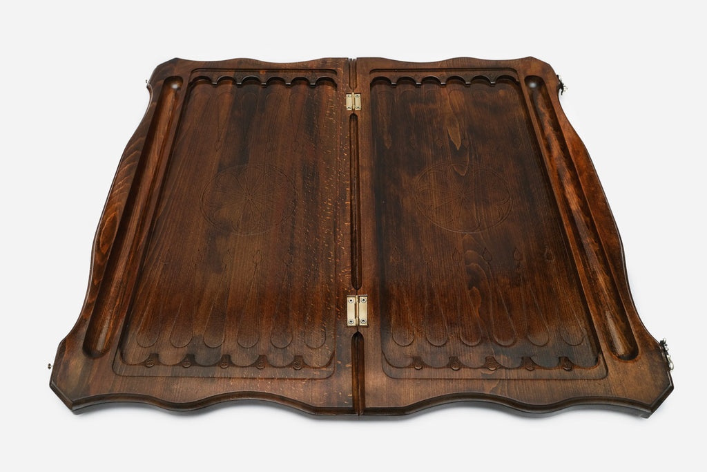 Backgammon Set Bear - handmade wooden backgammon board