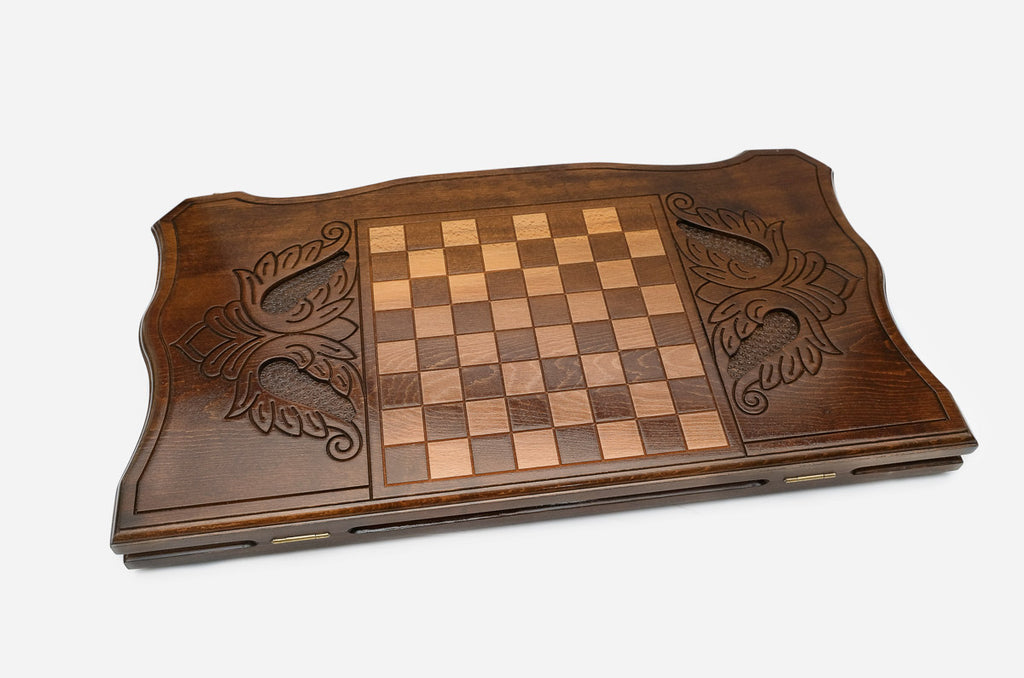 Backgammon Set Pegasus - handmade wooden backgammon board