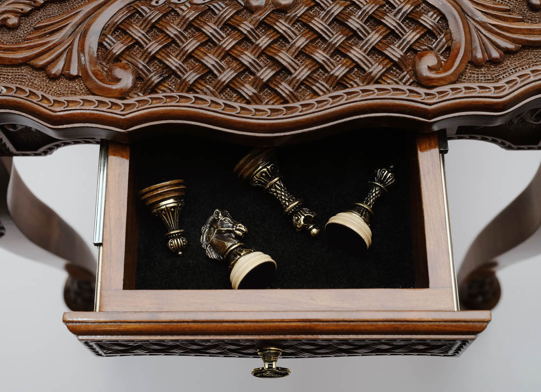 Carved chess table - view 8