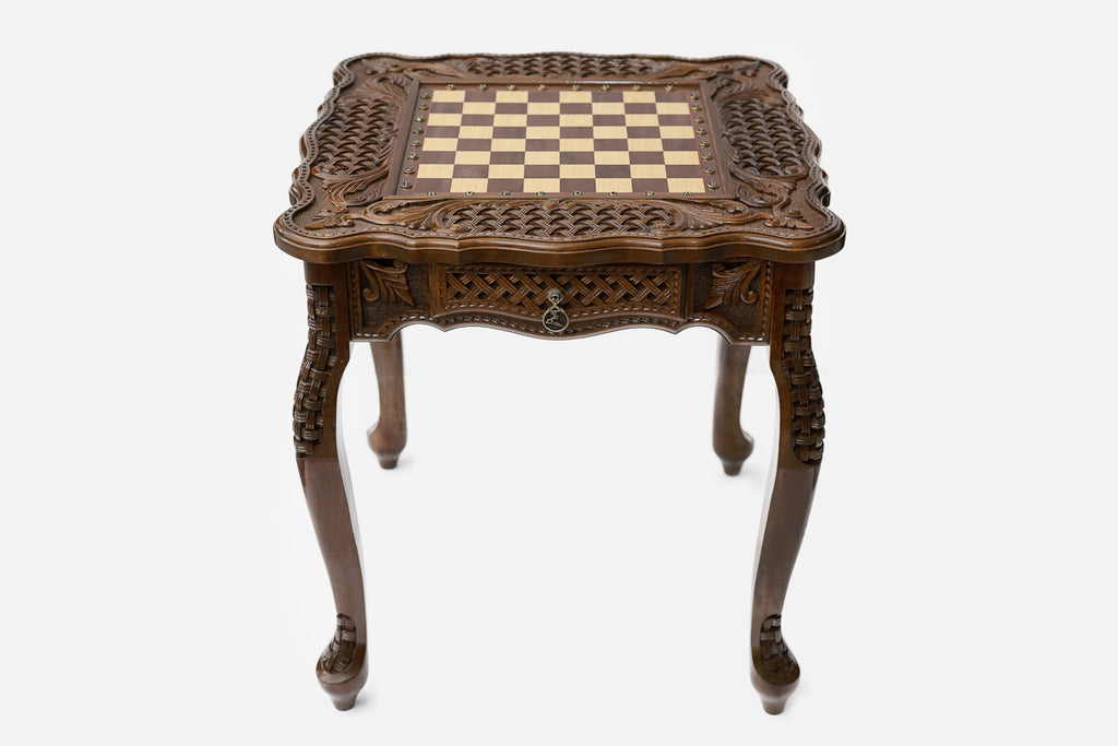 Carved chess table - view 7