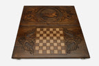 Russian Backgammon Set - Map - handmade wooden backgammon board