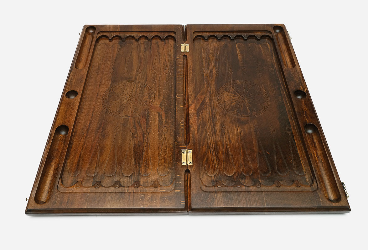 Backgammon Set Deer II - handmade wooden backgammon board