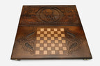 Backgammon Set Wolf - handmade wooden backgammon board