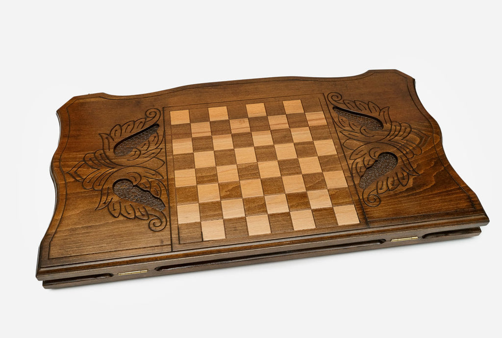 Backgammon Set Deer - handmade wooden backgammon board