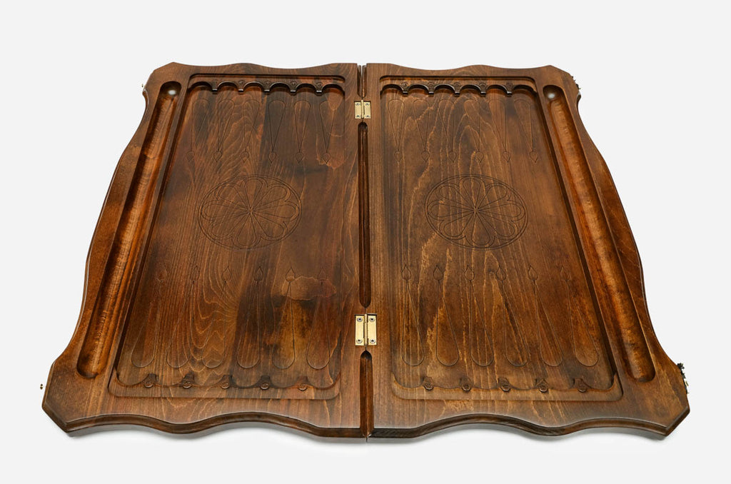 Backgammon Set Deer - handmade wooden backgammon board
