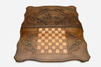 Backgammon Set Deer - handmade wooden backgammon board