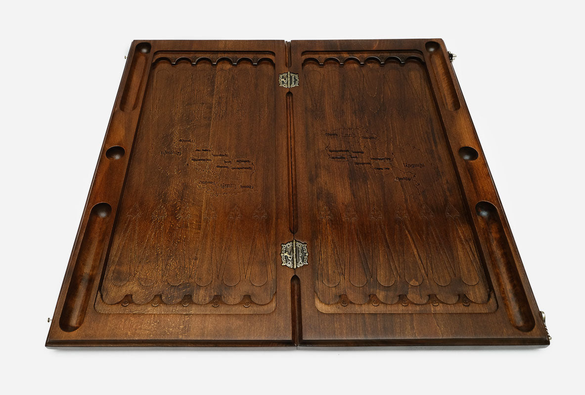 Armenian Backgammon Set - Vardan Mamikonyan - handmade wooden backgammon board
