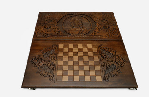 Armenian Backgammon Set - Vardan Mamikonyan - handmade wooden backgammon board