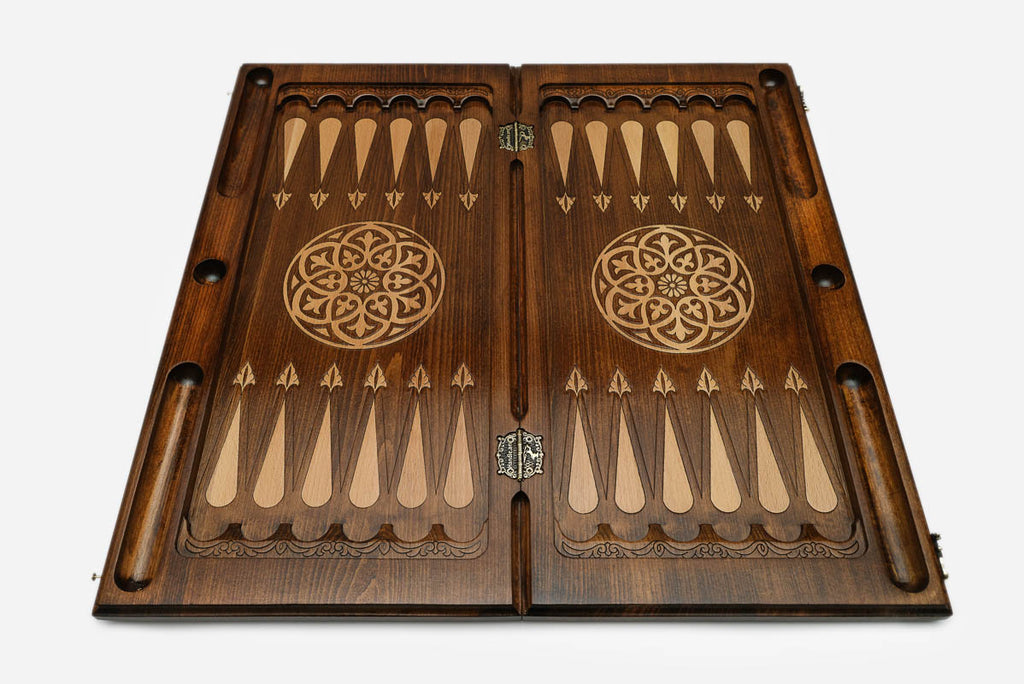 Backgammon Set Tiger - handmade wooden backgammon board