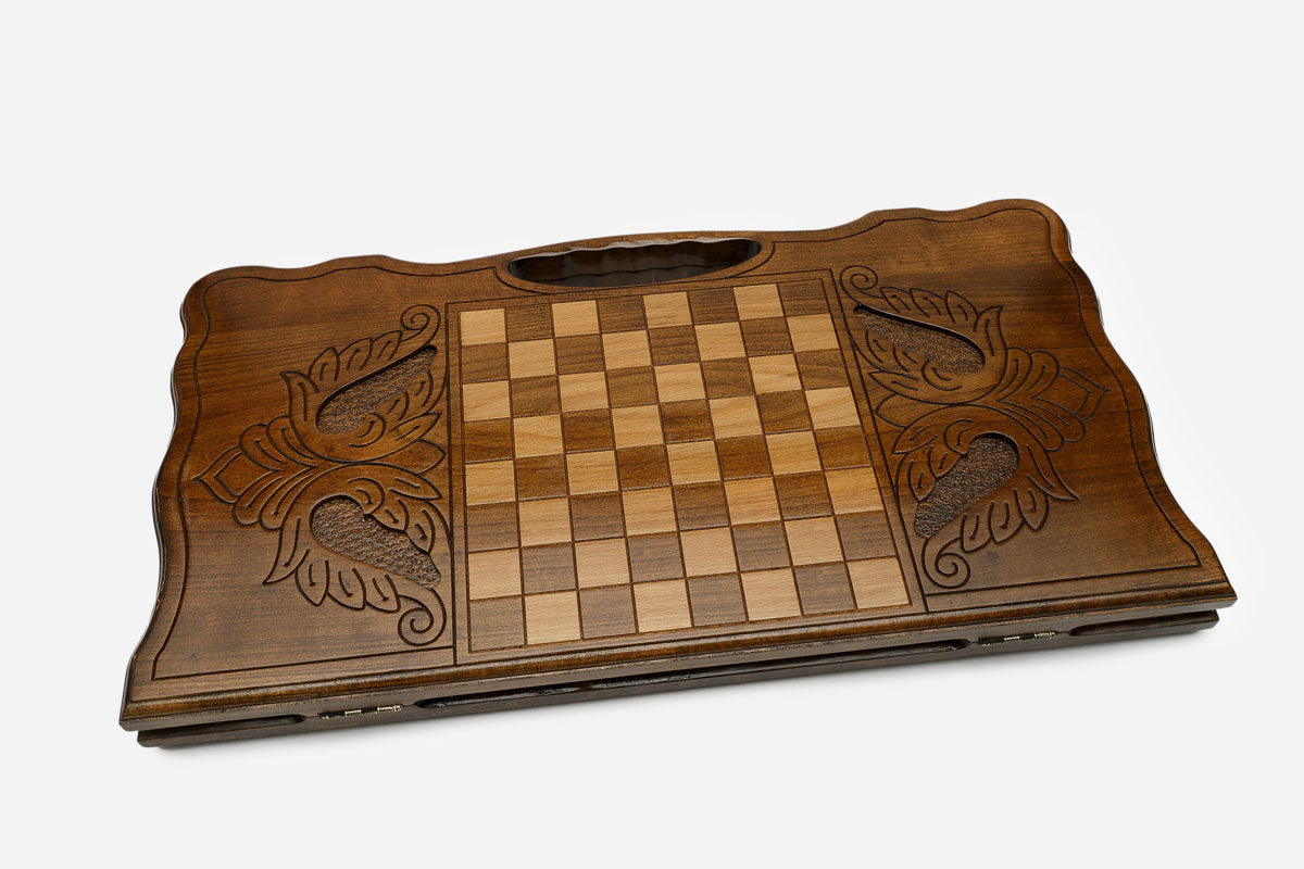 Backgammon Set Eagle - handmade wooden backgammon board