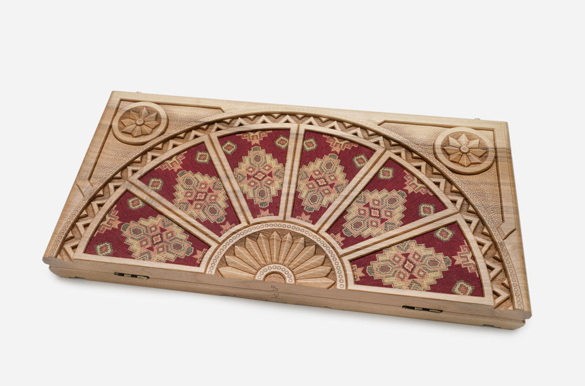 Armenian Backgammon Set - National Costume - handmade wooden backgammon board