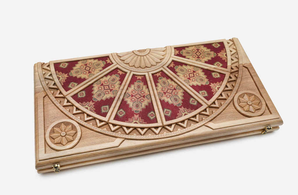 Armenian Backgammon Set - National Costume - handmade wooden backgammon board