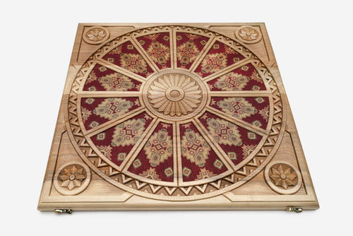 Armenian Backgammon Set - National Costume - handmade wooden backgammon board